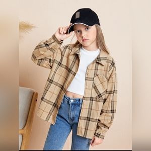 SHEIN Girls Plaid Blouse